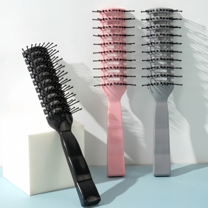 Cepillo de pelo de plástico con ventilación para hombre, peine antiestático para peluquería, cuidado del cabello rizado, herramienta de estilismo para pelucas, cepillo de masaje - Product Image 3