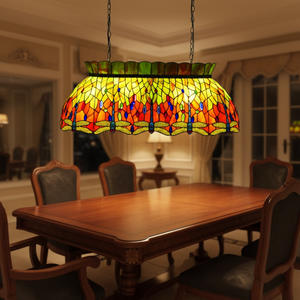 Lámpara Colgante LED de Vidrio Hecha a Mano con Diseño de Libélula de 42 Pulgadas, Seis Luces, para Mesa de Billar, Hogar, Bar, Comedor, Iluminación y Decoración - Product Image 3