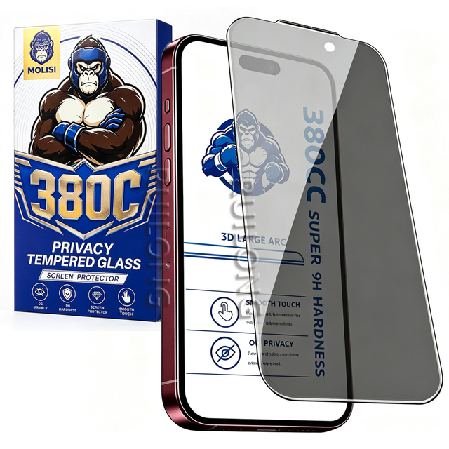 3D Big Arc Edge Privacy Tempered Glass Borderless 0.5mm ESD 380C Phone Glass Film Screen Protector for iPhone 18 Pro Max 17
