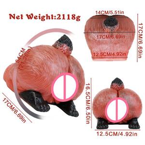 3D Siliconen Kut en Kont Mannelijke Masturbator Half Volle Pop Pocket Kunstvagina Seksspeeltje voor Mannen Vliegtuig Cup YXZ - Product Image 3