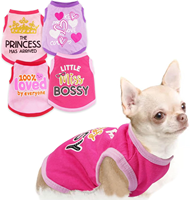Meistverkaufte Weiche Baumwoll-Hundetanktops Niedliche Buchstaben-Print Haustier-Shirts Entzückende Atmungsaktive Sommer-Outfits
