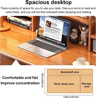 Table d'ordinateur en bois naturel, design en pin, table d'ordinateur en bois durable