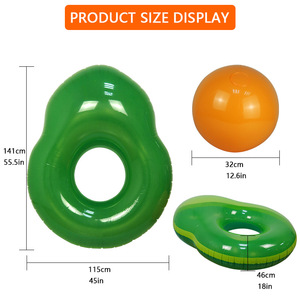Flotador Inflable de PVC Verde en Forma de Aguacate, Capacidad Máxima de 100 kg, para Nadar en Verano, Playa, Río, para Niños y Adultos - Product Image 3