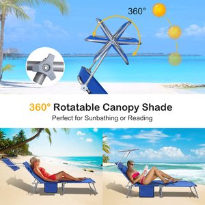 OEM Cheap Custom alluminio Outdoor regolabile portatile <span class=keywords><strong>pieghevole</strong></span> tessuto campeggio Lounge Deck Sea Beach Chair Set - Product Image 2
