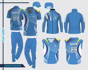 Powerhawke sederhana terlihat garis cetak desain baru seragam kriket nyaman untuk Dewasa Anak laki-laki tersedia dalam warna yang indah