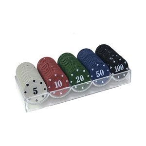 <span class=keywords><strong>Set</strong></span> di 100 Fiches da <span class=keywords><strong>Poker</strong></span> in Plastica, Gettoni per Giochi di Carte, Monete per Texas Hold'em - Product Image 2