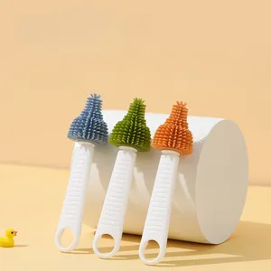2PCS/Set Eco-Friendly Silicone Baby <b>Bottle</b> <b>Brush</b> Set Soft Bristles 360 Degree Rotation Baby Feeding Nipples Cups Vacuum Zenidoo - Product Image 4