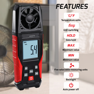 Anemómetro Digital de Alta Calidad, Velocímetro de Alta Precisión con Medición de Temperatura del Aire y Función de Retroiluminación - Product Image 5