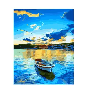 CHENISTORY 991197DZ DIY Painting By Numbers kit Blue lake Coloring Numbers Wall Pictures For Living Room oil painting