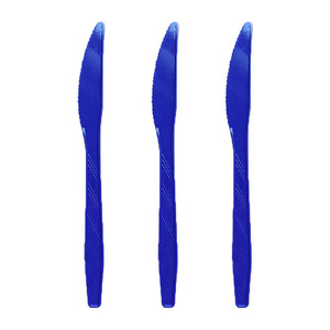 Cubiertos Desechables de Plástico Azul Oscuro al por Mayor, Juego de Cuchillos, Tenedores y Cucharas de Plástico para Pastel de Fiesta de Cumpleaños - Product Image 2
