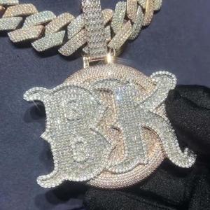 Pendentif luxueux en moissanite, motif personnalisé, serti de diamants en moissanite VVS, argent S925, pendentif hip-hop - Product Image 1