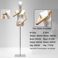 Maniquíes de Mujer con Base Metálica, Modelos de Cuerpo Superior Ajustables con Mano Articulada para Prendas de Vestir