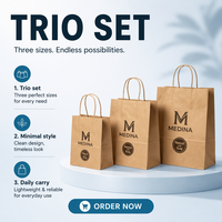 Sacs cadeaux biodégradables personnalisés avec logo imprimé et poignée, sacs en papier kraft brun pour emballages alimentaires à emporter (café, lait, thé)