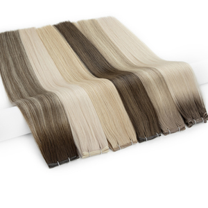 Extensiones de cabello humano con cutícula de grado 12a, extensiones de cabello humano de trama Genius atadas a mano eslavas rubias - Product Image 2