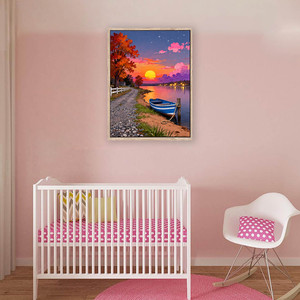 Stampe su tela con cornice: Splendido tramonto sul fiume Olanda, ideale come decorazione da parete per la casa - Product Image 2