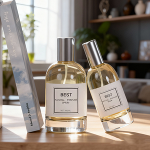 ขวดน้ำหอมทรงกระบอกขนาด 30 มล. พร้อมหัวฉีดแบบปั๊ม พิมพ์โลโก้ตามสั่ง กล่องของขวัญแก้วฝ้าสำหรับบรรจุภัณฑ์น้ำหอม - Product Image 3