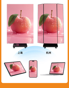 Écran d'affichage LED pliable à trois volets GOB, affichage numérique publicitaire vidéo double face, affichage LED commercial intérieur - Product Image 4