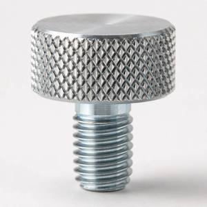 Vite a testa zigrinata in acciaio tornito CNC con gambo filettato zincato per morsetti di regolazione manuale - Product Image 1