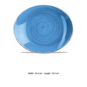 Plat de service ovale bleu marine 19,2 × 16,4 cm Churchill Stonecast moucheté 12Scfsop7 - Product Image 3