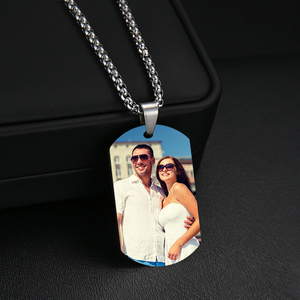 Dropshipping, collar único de acero inoxidable chapado en oro de 18 quilates para hombres y mujeres, cadena de eslabones de moda, fotos personalizadas, colgante para fiesta - Product Image 2