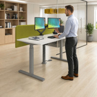 Bureau assis-debout en bois à double moteur, extensible, réglable en hauteur, poste de travail ajustable