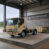 Camion à benne basculante ISUZU ELF 4x2 5-10m3 avec bras à crochet pour la collecte des déchets