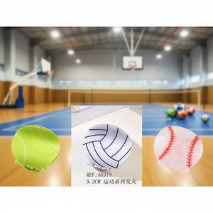 Pinces à cheveux Angelina Sports 5,2 cm, design football, basketball, tennis, volley-ball, baseball, pour femmes et filles, usage quotidien - Product Image 5