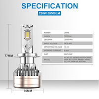 Faros Delanteros LED de Diseño Estrella NAOEVO para Audi A4/A3, 280 W, 50000 Lúmenes, IP68, Impermeables, Ajuste Universal para Automóviles