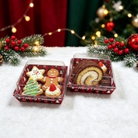 Boîtes d'emballage pour desserts, petites boîtes à gâteaux, boîtes à biscuits, boîtes jetables à emporter, boîtes cadeaux à thème de Noël, boîtes de pâtisserie, boîtes alimentaires