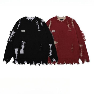 Suéter de Punto Jacquard Personalizado OEM/ODM para Hombre, Suéter de Algodón Tejido, Suéter con Parches Desgastados para Hombre, <span class=keywords><strong>Tallas</strong></span> <span class=keywords><strong>Grandes</strong></span> - Product Image 2