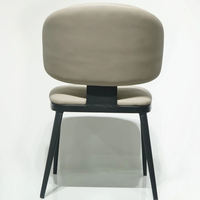 Chaise de salle à manger moderne française avec assise en cuir amovible, écologique, rembourrage haut de gamme, structure métallique robuste, mobilier de maison