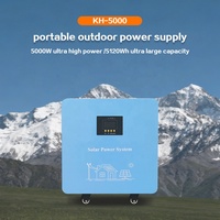 Alimentation portable extérieure ultra-puissante 5000W, grande capacité 5120Wh, démarreur de secours, batterie LiFePO4 MPPT, modèle KH-5000