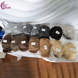 FH #7 Full Lace French Topper for <b>Man</b> Human Hair Unit Natural Wave 8x10 Inch All Lace Base Curly Replacement System - Product Image 3