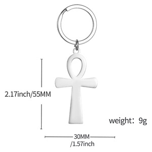 Thép Không Gỉ Cổ Ai Cập Biểu Tượng Ankh <span class=keywords><strong>Keychain</strong></span>, Cuộc Sống Biểu Tượng Xe Mặt Dây Chuyền Kim Loại Móc Chìa Khóa - Product Image 5