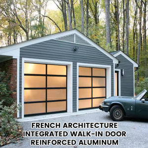 Custom Size 8x8 Aluminum French Style <strong>Garage</strong> <strong>Door</strong> <strong>with</strong> <strong>Integrated</strong> Walk <strong>Door</strong> Rust Resistant Long <strong>Service</strong> Life - Product Image 1