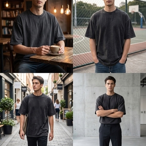 Logo personalizzato di alta qualità Unisex Vintage con <span class=keywords><strong>stampa</strong></span> Dtg <span class=keywords><strong>ricamo</strong></span> oversize Casual sbiadito da sole manica corta acido Wash t-shirt da uomo - Product Image 6