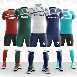 Vente en gros de kits de football personnalisés en sublimation 100% polyester à col en V et manches courtes pour garçons, ensemble uniforme de football pour enfants OEM ODM - Product Image 1