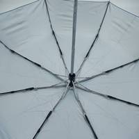Parapluie bleu à 8 baleines avec revêtement argenté, ouverture et fermeture automatiques, coupe-vent, pliable, avec logo personnalisé, style moderne, vente en gros