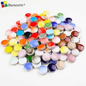 2cm Multicolor Round Ceramic Mosaic DIY Blended Art Tile Colorful Porcelain Mosaics Handcraft Dot Mosaics Iridescent Tiles