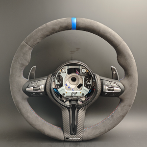 Volante Sportivo M in Alcantara con Finiture in Carbonio Intrecciato per <span class=keywords><strong>BMW</strong></span> F10 M5 F20 <span class=keywords><strong>F30</strong></span> F32 <span class=keywords><strong>M3</strong></span> F80 M4 F82 M2 F87 F90 F11 F13 X5 F15 - Product Image 1