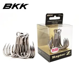 BKK 6071 4X HG Raptor Z Ultra נגד חלודה חזק BKK טרבל ווים עגול עיקול מחט נקודת מזויף טרבל חכה