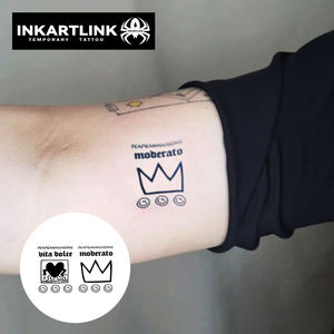 <span class=keywords><strong>Tatuaje</strong></span> Semipermanente al por Mayor con <span class=keywords><strong>Diseño</strong></span> Artístico de <span class=keywords><strong>Corona</strong></span> y Corazón, Resistente al Agua, con Extracto Natural de Frutas, Duración de 2 Semanas - Product Image 2