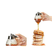 Bouteille de stockage de miel pour la cuisson, sans danger pour les aliments, en plastique ABS, pot en verre pour sirop d'érable, distributeur de miel avec support