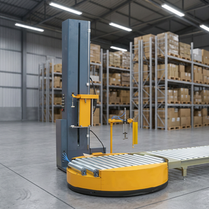 Máquina Envolvedora Vertical Semiautomática, Controlada por PLC, Accionada Neumáticamente, para Envolver con Film, Bebidas, Productos, Cartones, Plástico, Papel y Otros Materiales - Product Image 2