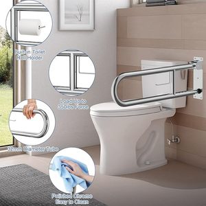 YOTO Armlehne für Senioren Haltegriffe Rutschfeste Unterstützung Edelstahl-Griff Faltbare Sicherheitsgeländer Behinderten-Toilettenstangen - Product Image 2