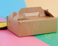Boîte à lunch jetable en papier kraft recyclable pour la restauration rapide, emballage à emporter rectangulaire pour salades et sushis avec gaufrage et pelliculage mat