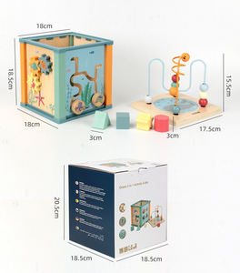 Blocs assortis de forme de couleur océan quatre en un rond <span class=keywords><strong>perle</strong></span> boîte occupée bébé <span class=keywords><strong>Montessori</strong></span> jouet éducatif - Product Image 5