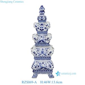 ¡Venta al por mayor! Pagoda de tulipiere de porcelana hermosa, para decoración del hogar, hotel, templo o centro de mesa de eventos, venta al por mayor de La RZSI69-A-B-C - Product Image 2