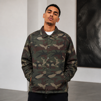 Blouson Bomber Rétro OEM à Boutons Imprimé par Transfert Thermique, Imperméable, Coupe-Vent, Respirant, Décontracté, Tissé Teint Uni