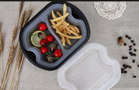 Boîte à lunch jetable à compartiments
